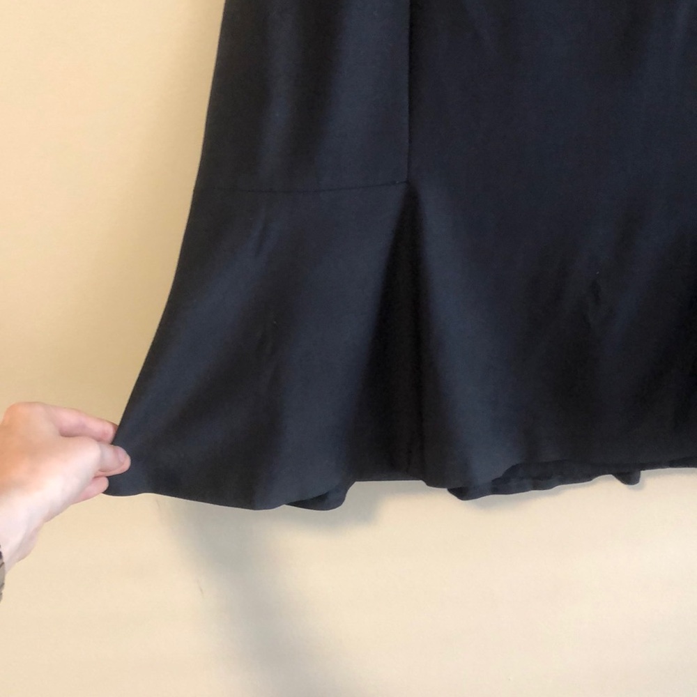 Ann Taylor Black Ruffle-Hem Skirt